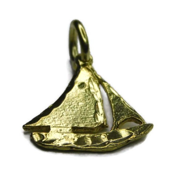 Jewelry - 14k Yellow Gold Sail Boat pendant Charm